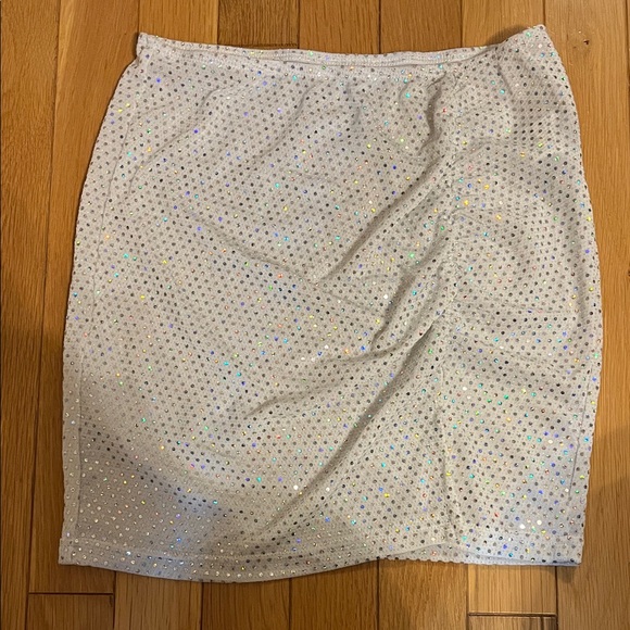 SHEIN Dresses & Skirts - White sparkly holographic mini skirt